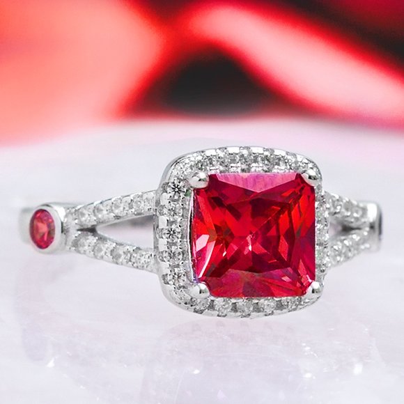 Red Ruby Gemstone ring, size 7, 925 Sterling Silver Charmed Aroma - Picture 5 of 5
